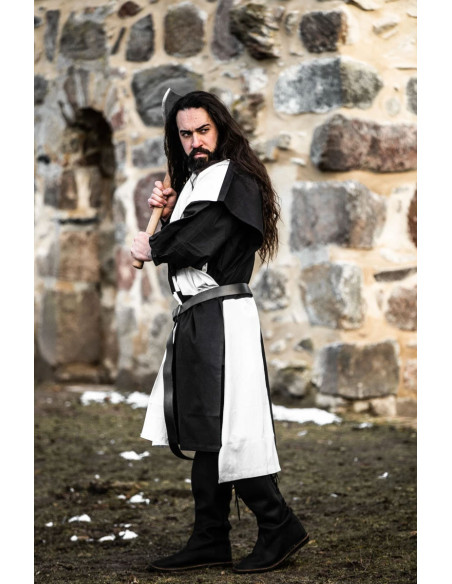 Échiquier Tunique Médiévale, blanc-noir