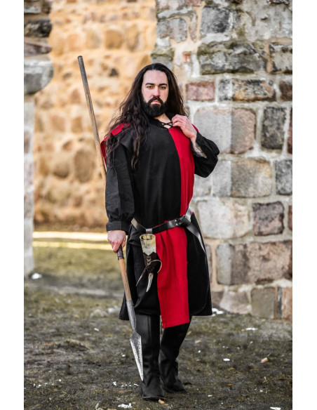 Échiquier Tunique Médiévale, noir-rouge