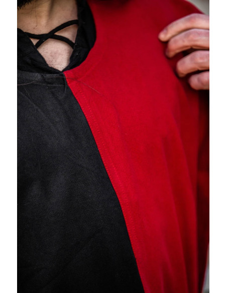 Échiquier Tunique Médiévale, noir-rouge