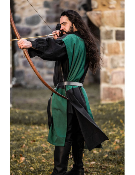Échiquier Tunique Médiévale, noir-vert