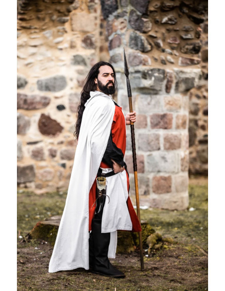 Cape templière blanche avec croix...