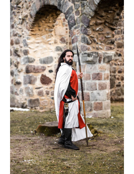 Cape templière blanche avec croix...