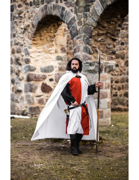 Cape templière blanche avec croix...