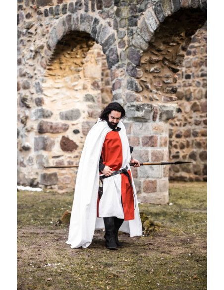 Cape templière blanche avec croix...