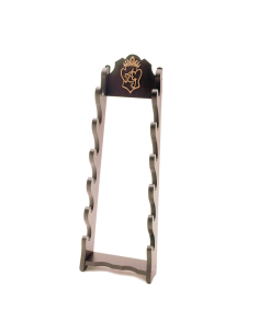 Présentoir mural pour 6 pistolets ou katanas (76x25 cm.)