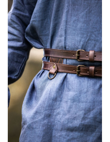 Ceinture Viking double en cuir,...