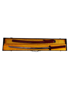Katana décoratif rouge avec boîte en bois (103 cm.) 2