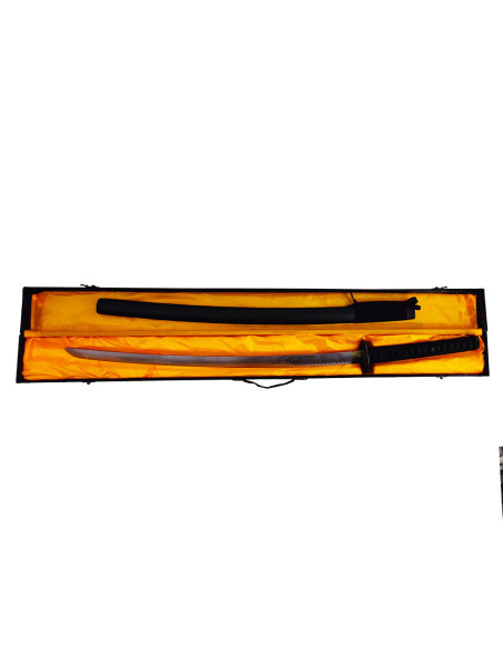 Katana saya noir décoratif avec boîte...