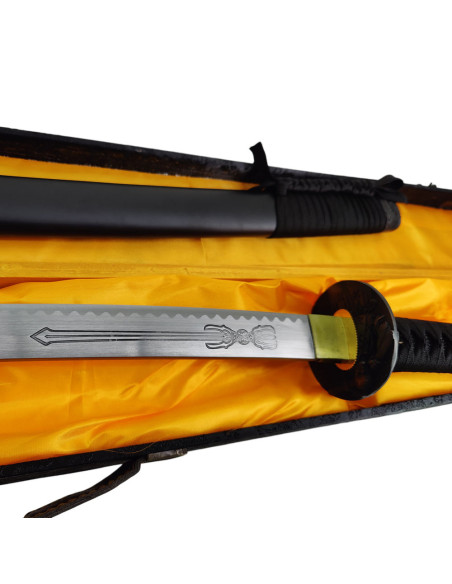 Katana saya noir décoratif avec boîte...