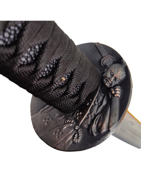 Katana saya noir décoratif avec boîte...