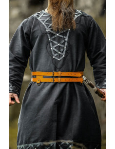 Ceinture double en cuir Viking, modèle Ubbe, marron clair