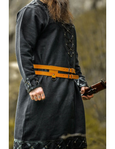 Ceinture double en cuir Viking, modèle Ubbe, marron clair 2