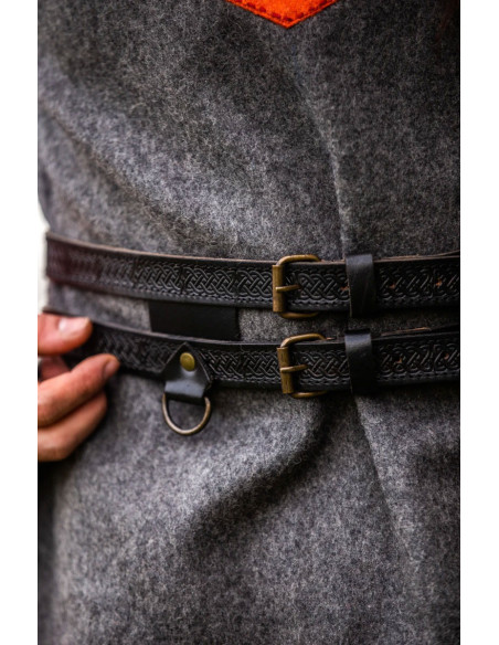 Axel Viking Double Ceinture en Cuir,...