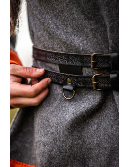 Axel Viking Double Ceinture en Cuir,...