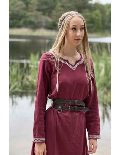 Ceinture double en cuir Viking Axel, marron foncé 2