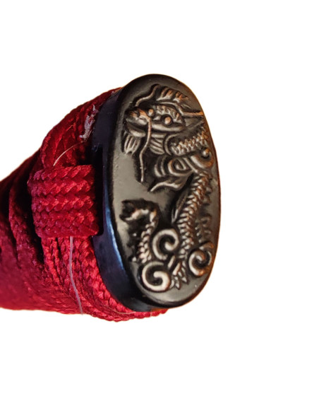 Katana décoratif rouge avec boîte en...