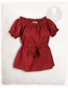 Chemisier médiéval en coton léger modèle Kalina, bordeaux 2