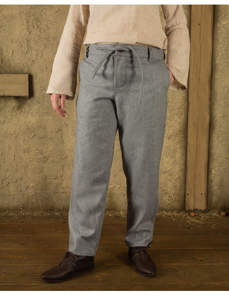 Pantalon vintage Rocco en laine grise