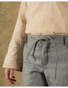 Pantalon vintage Rocco en laine grise 2