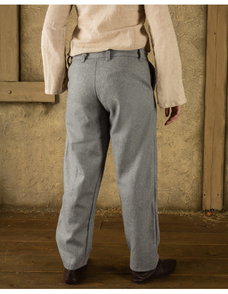 Pantalon vintage Rocco en laine grise