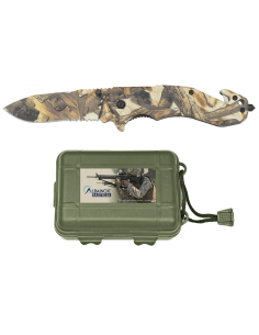 Couteau de sauvetage design camouflage 3D (20,7 cm.)