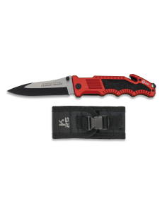 Couteau de sauvetage K25 de sécurité rouge, lame lisse
