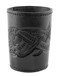 Gobelet à dés en cuir avec motif de dragon en relief