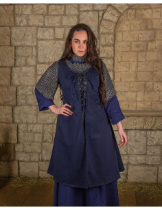 Robe médiévale bleue sans manches modèle Leandra