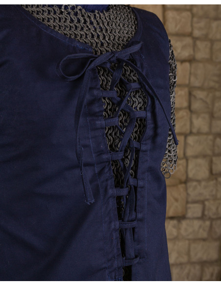 Robe médiévale bleue sans manches...