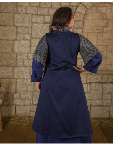 Robe médiévale bleue sans manches...