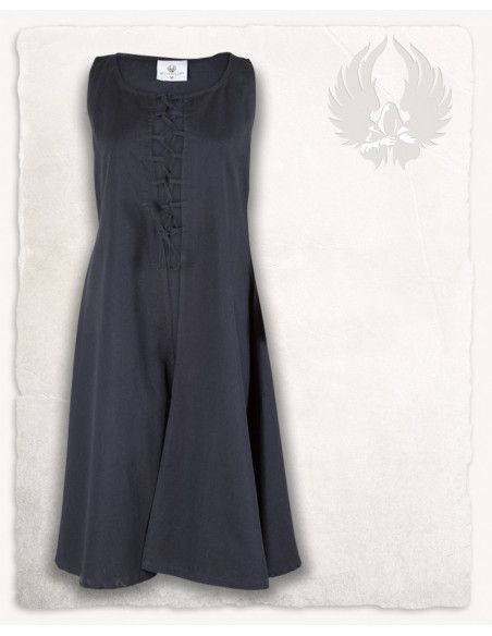 Robe médiévale bleue sans manches...