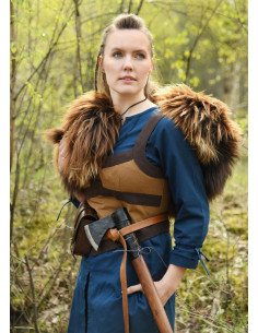 Corsage médiéval modèle Kenna, couleur marron 2