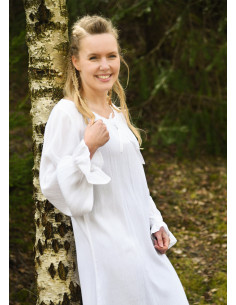 Tunique intérieure médiévale légère effet froissé, blanc 2