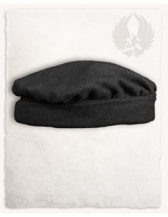 Chapeau médiéval modèle Armin, laine noire