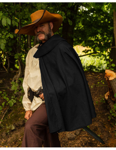 Cape de mousquetaire modèle Tilly, noire