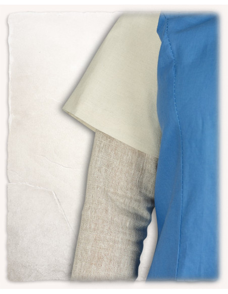 Robe médiévale modèle Elodie, bleu-crème