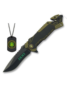Couteau de sauvetage militaire avec plaque