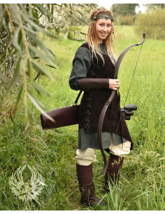 Tabard d'archer cuir suédé Lunette marron