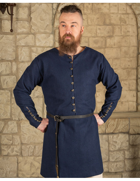 Tunique bleu viking en laine modèle...