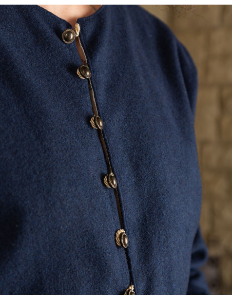 Tunique bleu viking en laine modèle...