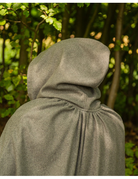 Cape médiévale en laine grise modèle...