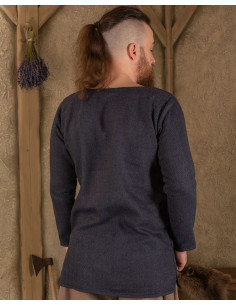 Tunique viking motif chevrons modèle Tronde, bleu 2