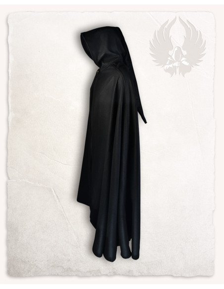 Cape médiévale en laine noire modèle...