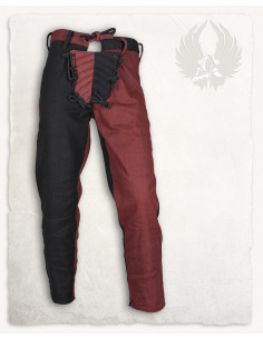 Pantalon médiéval modèle Gustavo, noir-bordeaux