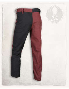 Pantalon médiéval modèle Gustavo, noir-bordeaux 2