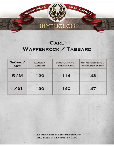 Tunique médiévale en coton modèle Carl