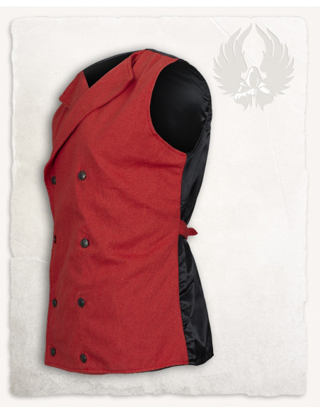 Gilet SteamPunk rouge modèle Hamish