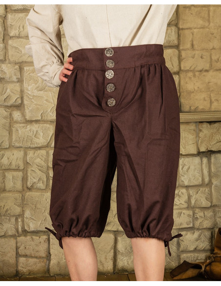 Pantalon en coton pirate Tilly, marron