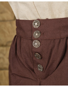 Pantalon en coton pirate Tilly, marron 2