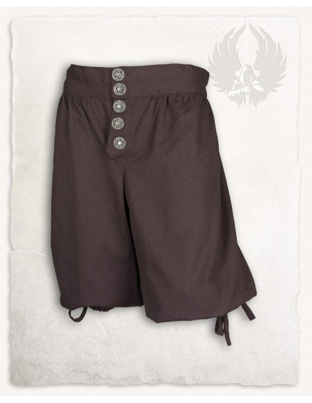 Pantalon en coton pirate Tilly, marron